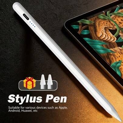 高精度通用电容式触控笔 | 倾斜压力防误触，适用于 iOS/安卓智能手机和平板电脑，兼容 、所有触摸屏设备、安卓平板电脑和手机，电容式触摸屏触控笔，适用于小米、平板电脑等。