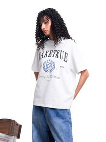 MT99 Casual Football Graphic Round Neck Short Sleeve "Vacay Vibes" T-Shirt - White - View 2