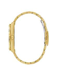 Guess Reloj de lujo para  inoxidable dorado, esfera negra con ventana de fecha, reloj de pulsera de negocios con números romanos GW0265G3 - Negro - Ver 8