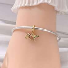 1 Silver Plated Gold Series - Bee Maple Leaf Airplane Pendant Suitable For 3mm Original Bracelet Necklace DIY Bead Making Women's Daily Gift Birthday Party Holiday Gift - Gold - View 7