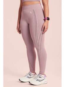 Lupo Max Women's High-Waisted Leggings For Gym And Workout - Original - Blush - View 3