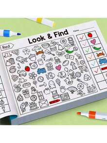 互动式隐藏图画书，趣味寻宝绘画活动书，引人入胜的捉迷藏主题页面 - 彩色 - 查看 3