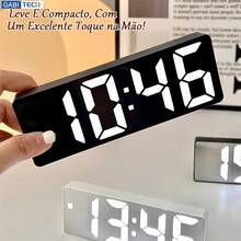 Smart LED Digital Table Clock With Alarm, Temperature Control, And Snooze Function - LED White - View 4