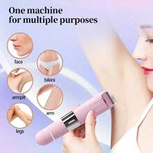 400mAh 女士电动剃毛器，比基尼修剪器，适用于女性私密部位、腋下、腿部和面部，电动脱毛设备 - 粉色 - 查看 4