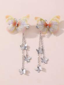 2 chiếc kẹp tóc tua rua hình bướm màu vàng ombre tối giản dành cho nữ, phù hợp sử dụng hàng ngày, lễ hội, mùa xuân/hè, dự tiệc, kẹp tóc, ghim cài tóc. - Nhiều màu - Xem 5