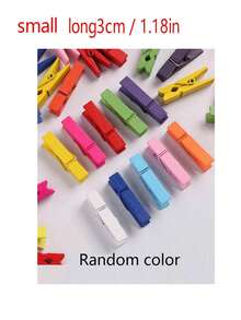 50 Pieces/Package Small Colored Wooden Clips, Hanging Photo Clips, Cute Memo Clips, Clothes Clips, Closing Clips, Wooden Photo Clips, Suitable For Arts And Crafts, Multifunctional DIY Decoration, Home Decoration - one-size - View 11