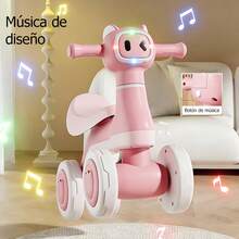 Bicicleta de Equilibrio para Bebé para Niñas de 1 Año de Edad Regalos, 10-12 Meses Bicicleta de Equilibrio para Niños Pequeños Sin Pedal con 4 Ruedas Silenciosas, Regalo de Primer Cumpleaños - Multicolor - Ver 2