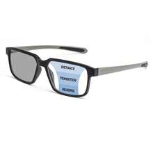 1 chiếc kính đọc sách đa tiêu cự kiểu dáng thể thao, tròng kính đa tiêu cự 2 trong 1 với lớp phủ đổi màu theo ánh sáng, gọng kính siêu nhẹ với thiết kế càng kính hai màu tối giản chống trơn trượt, phù hợp cho đọc sách trong nhà/ngoài trời, văn phòng và giải trí. - Xám - Xem 15