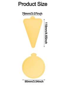 20/50pcs Mini Gold Cake Bases, Round & Triangle Cake Bases, Mousse Cup Coasters, Waterproof & Oilproof Dessert Display Trays, Suitable For Cake DIY, Desserts, Handicrafts Display, Baking, Birthday Party, Wedding, Catering - Gold - View 8
