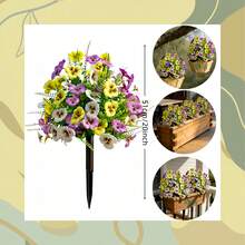 2 cây hoa violet ba màu nhân tạo sống động như thật, có đế, trang trí thường xanh cho vườn, sân, lối vào - Hoa violet tổng hợp không cần bảo dưỡng, chịu được thời tiết, tăng tính thẩm mỹ cho khu vườn, trang trí ngày lễ. Quả cầu tuyết tổng hợp lớn thiết kế vỏ cây sần sùi, có đế cắm đất, trang trí hoa, trang trí đám cưới, trang trí nhà cửa, trang trí ngoài trời, cảnh quan sân vườn, cầu hôn, quà tặng ngày Valentine, tỏ tình, quà tặng cho phụ nữ. - Nhiều màu - Xem 11