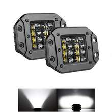 Pair Of 6000k Recessed Square LED Auxiliary Lights For Car And Motorcycle - A - View 1