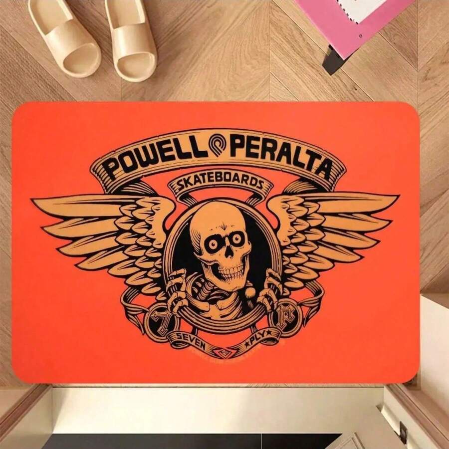 P-Powell P-Peralta Skateboard LOGO Hallway Carpet Non-Slip Laundry Room Mat Laundry Decor Balcony Living Room Bedside Area Rugs - 1PC - View 1