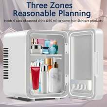 Refrigerador pequeño portátil de 6 litros, para maquillaje, refrigerador termoeléctrico y calentador para cuidado de la piel, dormitorio y viajes - Tipo de Enchufe A USA (110-127V) - Ver 2