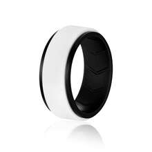 Pinannie 7 Confezione Anelli Neri in Gomma da Uomo per Matrimonio, Anelli in Silicone Ipoallergenici e Traspiranti da 8mm per Lui, Multicolore per Sport e Fitness Taglia 7-15 - Multicolore - Visualizzare 7