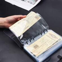 10个A6活页夹口袋，透明PVC材质，6孔双口袋扁平密封拉链袋，适用于6孔活页夹 - 10個 - 查看 10