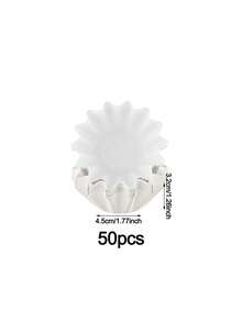 50个烘焙纸杯，带扇形边缘的纸杯蛋糕衬垫，玛芬纸杯，防油纸杯，适用于婚礼、生日、节日、派对、家庭烘焙 - 彩色 - 查看 14