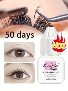 2pcs 12ml Professional Eyelash Extension Glue, Quick Drying, Waterproof, Long-Lasting 6-7 Weeks, Suitable For DIY Cluster Lashes And Semi-Permanent Sensitive Eyelash Extensions - Black - View 4