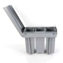 Interior Contenedor de reciclaje para mueble de cocina, Cubos de basura bajo fregadero 3x10L, fijación inferior y extracción manual, cubos extraíbles, con tapa - Gris 6 - Ver 7