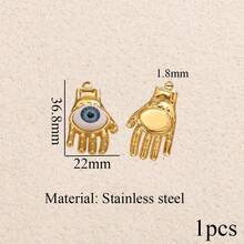 1pc Stainless Steel Fashion Charm Palm Pendant Necklace Earring DIY Jewelry Making Kit Suitable For Women's Wear Gift - palm pendant - View 8