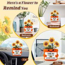 1pc Handmade Crocheted Desktop Decor, Cute Daisy Plant Pot Doll, Lovely Design, Great Birthday Gift For Best Friend, Girlfriend, Sister, Mom, Grandma, Coworker, Family, Keychain, Positive Emotion, Creative Party, Valentine's Day, Plush Doll, Room Decor, Memorabilia - Multicolor - View 5