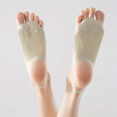 2/4双装彩色一体式隐形袜，适合夏季搭配高跟鞋，浅口趾袜，半掌袜，超薄防滑趾袜