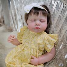 NPK 19英寸手工高品质精细彩绘仙女露露娃娃，栩栩如生，触感柔软，可爱便携。 - 薑色 - 查看 5