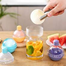 Silicone Ice Ball Maker Mold, Round Ice Ball Tray, Reusable Home Ice Ball Making Tool - Multicolor - View 10
