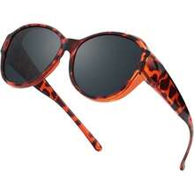 Polarised Fit-Over Sunglasses Women Round Frame Over Glasses With UV Protection - A03-tortoise - View 1
