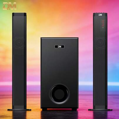 D&M Conjunto combinado de barra de sonido y subwoofer,3.1 SoundMaster, bocinas de bluetooth multifuncional, diseño modular con componentes desmontables, altavoz Bluetooth portátil, sonido envolvente de alta fidelidad, puerto USB, Radio FM, Bluetooth, entrada AUX, MP3,altavoces con cable, festivales de música, altavoces para fiestas, visionado de películas, karaoke, escucha de música, partidos de fútbol, Navidad, Halloween, fiestas de Nochevieja, celebraciones de cumpleaños, temporadas de vuelta al colegio y graduaciones, temporadas de bodas, reuniones familiares y otras ocasiones festivas. DM-BA502