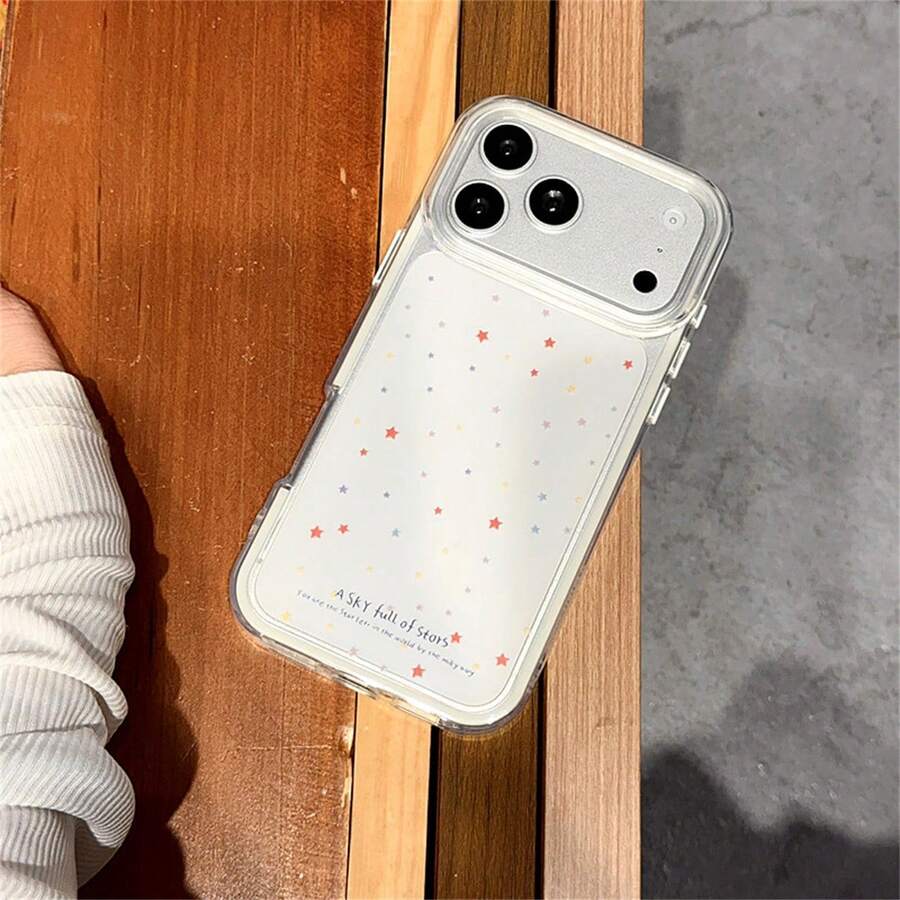 1 pieza Funda de teléfono con cielo estrellado transparente - Cubierta protectora a prueba de golpes, estética minimalista de estrellas, adecuada para iPhone 17/17 Air/17 PRO/17 PRO MAX/16/7/8/11/12/13/14/15/X/XR/Xs/Plus/Pro/Pro Max/SE2 - Multicolor - Ver 1