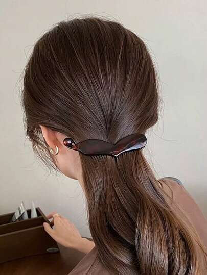 1个香蕉形发夹，适合浓密头发，强力固定马尾辫，中号香蕉夹蝴蝶结发饰，适合女性和女孩。