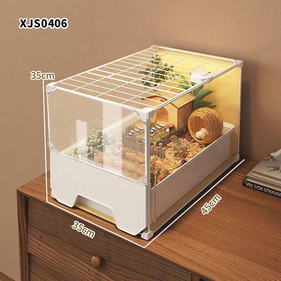 Clear View Hamster Cage With Deep Drawer Base, Easy To Clean Small Pet Habitat Suitable For Hamsters, Mice And Ferrets, No Landscaping Included - Assembled Version - View 1