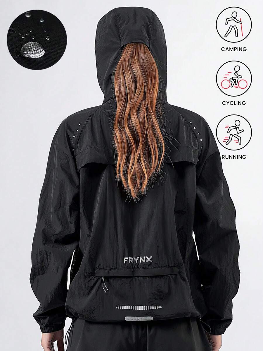 Áo khoác mùa hè nhẹ, có thể gấp gọn, in họa tiết, chống tia UV, có mũ trùm đầu, chất liệu nylon thoáng khí, mát mẻ với túi khóa kéo, thích hợp cho hoạt động thể thao ngoài trời và che nắng trên bãi biển, lý tưởng cho leo núi, đạp xe, cắm trại, du lịch và che nắng. Màu đen, mùa xuân. - màu đen - Xem 1