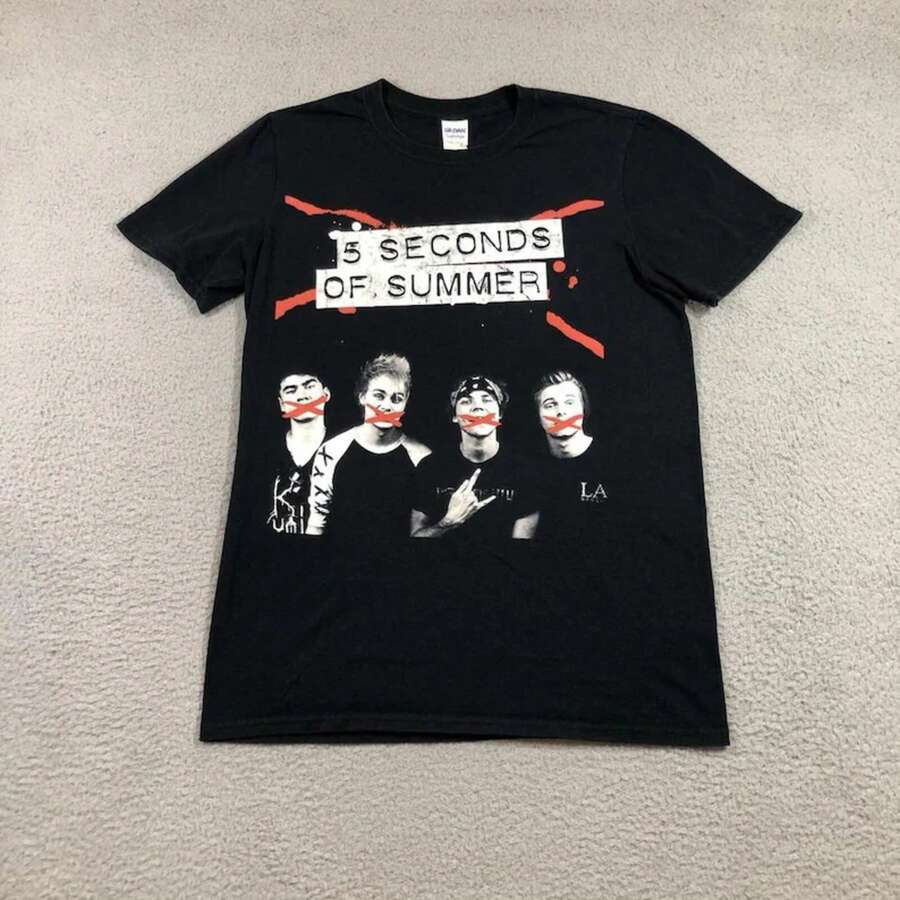 5 Seconds Of Summer T Shirt Small Black Tour - 黑色 - 查看 1