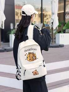 Capybara Cute Ultra-Light Weight Campus Backpack, Fashion Lightweight Travel Backpack, Ergonomic Design School Bag, Handbag, Casual Bag For Back To School Season,Back To School Supplies Stationery Supplies Backpack,Essentials Office Supplies Valentine's Day Gifts - Multicolor - View 1