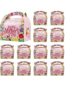 12/8/5件装母亲节鲜花礼盒 - 饰有“母亲节快乐”字样，包含玫瑰、纸杯蛋糕和五彩纸屑 - 是派对装饰和庆祝活动的理想用品，礼盒 | 五彩纸屑装饰 | 装饰糖果盒 - 多色 - 查看 4