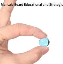 Mancala Board Game - Fun Classic Table Game With Wooden Board For Adults - 48 Glass Mancala Beads & 2 Player Games - Khaki - View 4