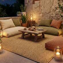 1 pieza Alfombra exterior minimalista con estampado de piña marrón, suave y fácil de limpiar para decoración del hogar, adecuada para patios pequeños, caravanas, balcones, picnics, playas, primavera y otoño - marrón - Ver 16