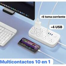 Power Strip With 1 USB Type-C Port, 2 USB Ports And 3 Standard Outlets, 6-In-1 Power Strip 2500W - Japan A Type Plug(100V) - View 6