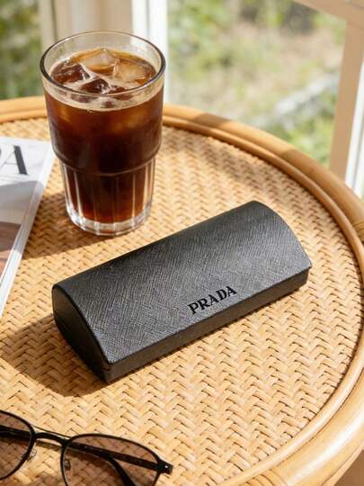 Prada Premium Fashion Glasses Case With Cleaning Cloth, Portable Eyeglasses Storage Box, Suitable For Fashionable And Regular Glasses, Perfect Gift For Women, Daily Fashion Accessory, Ideal For Beach Vacation And Outdoor Activities, High-End Gift For Birthday, Anniversary And Holidays