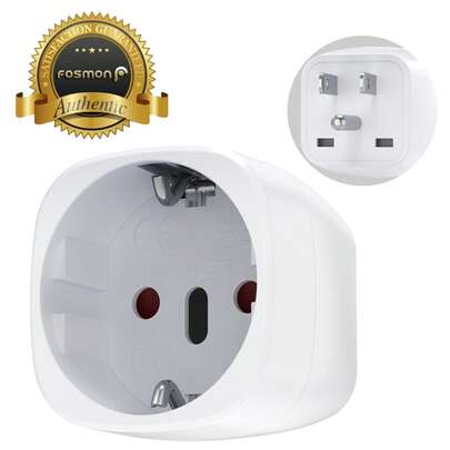 Fosmon European To US Plug Adapter, EU To US Plug Adapter, Compact Europe Type C/E/F Plugs To USA Type B Outlets Power Adapter Travel Converter