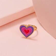 Anillos de dibujos animados para niñas, anillo ajustable coreano con flores y animales coloridos para hija, mariposa, dulces, anillos pequeños, regalos de Año Nuevo Kawaii 19PO - C073 - Ver 7