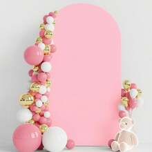 1/3pcs 5.9ft/6.56ft/7.2ft Beige Wedding Arch Backdrop, Polyester Arch Canopy Fabric For Birthday Party Wedding Arch Decor (Arch Not Included, Only Fabric Background), Suitable For Wedding, Birthday, Anniversary, Graduation Ceremony And Party Decoration, Multipurpose Arch Cover | Modern Arch Cover | Fabric, Wedding Decor - Pink - View 9