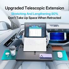 1pc Multi-Function Adjustable Car Steering Wheel Desk, Floating Cup Holder, In-Car Office Accessory - A - View 3