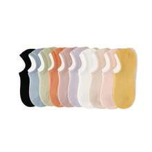 CT TAPESOCKS 4/7/9 双装女士白色浅口隐形袜，纯棉材质，防滑，夏季薄款短袜 - 彩色 - 查看 2