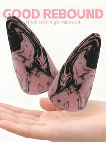 2/6/8/10/20pcs Rocket Shaped Makeup Sponges, Black & Pink, Latex-Free, Hydrophilic Polyurethane For Foundation, BB Cream, Concealer - Multicolor - View 5