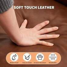 Sofá cama futón moderno con estructura de madera, sofá cama convertible de 190 cm, sofá 3 en 1 que ahorra espacio para sala de estar, habitación de invitados y oficina, color marrón - Marrón - Ver 5