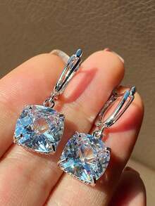 1 Pair Charm Cubic Zirconia Drop Earrings For Women For Party Engagement Anniversary Jewelry Valentine's Day Gift - 1# - View 7