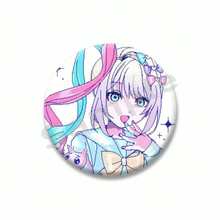 Cool Pink Needy Girl Pin de solapa Kangel Ame Chan insignia de dibujos animados hojalata broche redondo sombrero mochila accesorios regalos para fanáticos del juego T7EN - estilo-21 - Ver 25