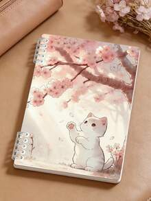 Sổ tay A5 hình Mèo và Hoa Anh Đào - Gáy xoắn, Thích hợp để ghi chép những suy nghĩ và lời nhắc nhở hàng ngày; Phù hợp cho học sinh, nhân viên văn phòng và người đi làm, nhỏ gọn và bền chắc để ghi chép hàng ngày, làm đồ dùng văn phòng, đồ dùng học tập, dự án nghệ thuật và ghi chú học tập, 120 trang, bìa nghệ thuật, bìa bền chắc. - nhiều màu - Xem 5